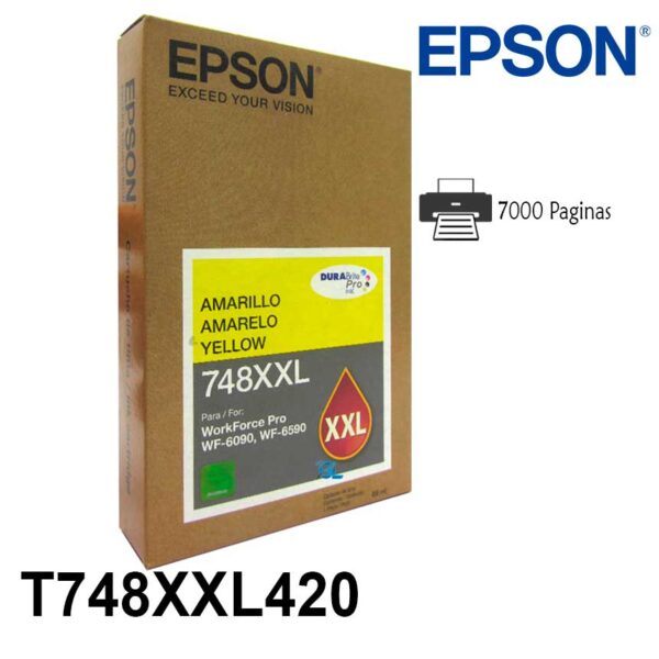 tinta epson t748xxl420 a amarillo (wf 6090/6590)