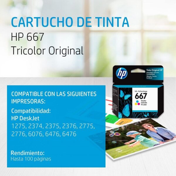 tinta hp 3ym78al 667 color (2375/2775)