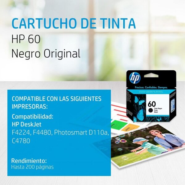 tinta hp cc640wl 60 negro