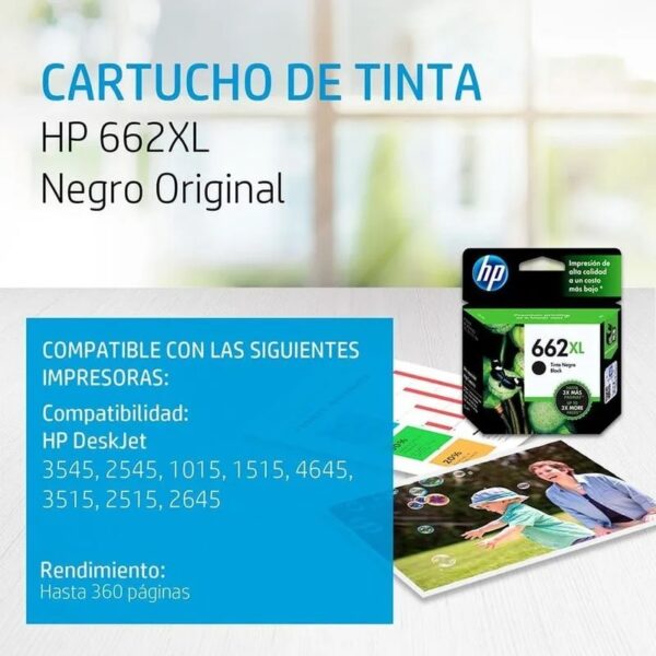 tinta hp cz105al 662xl negra