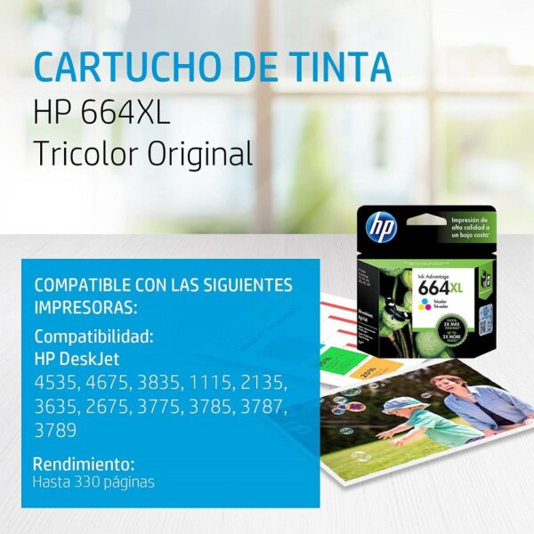 tinta hp f6v30al 664xl color