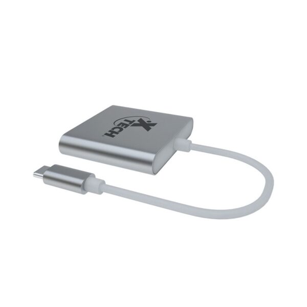 adaptador xtech 3 en 1 usb c/hdmi/usb a usb c xtc 565 5gbps 4k plata