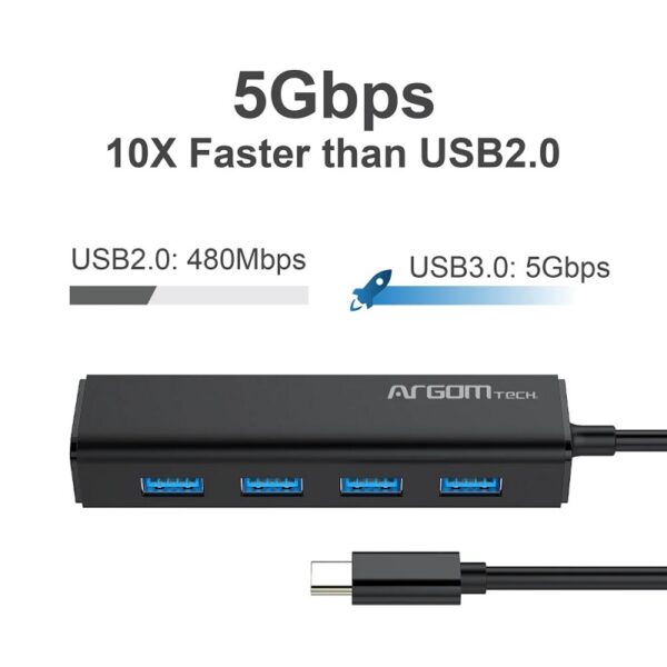 cable adaptador argomtech arg ub 0090 tipo c a usb 3.0 4 ptos