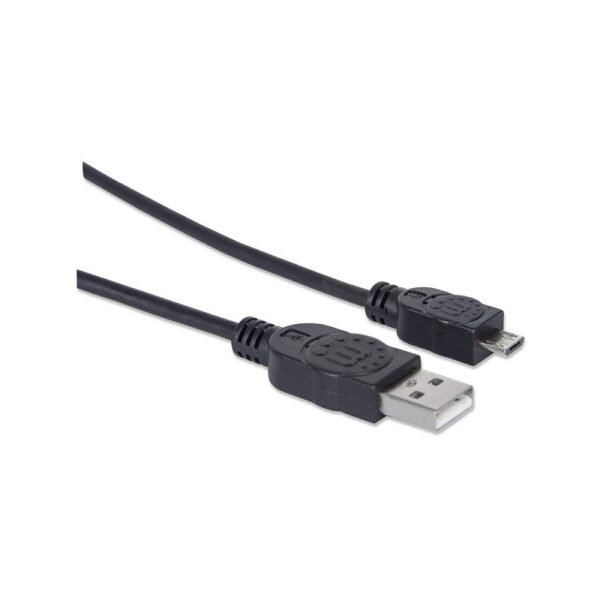cable usb a/m usb m/m 1.8m manhattan 307178 negro bolsa