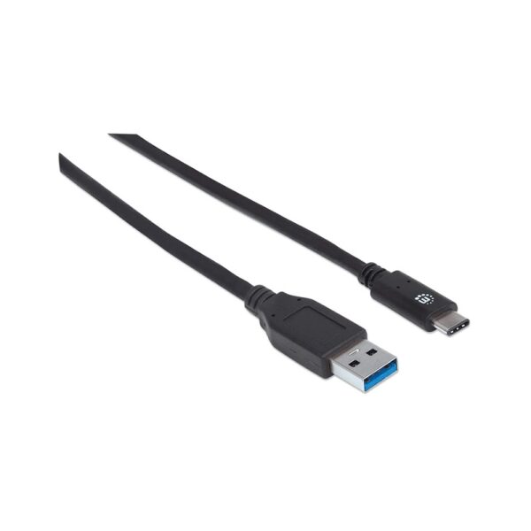 cable usb a/usb c m/m 1m manhattan 353373 negro bolsa