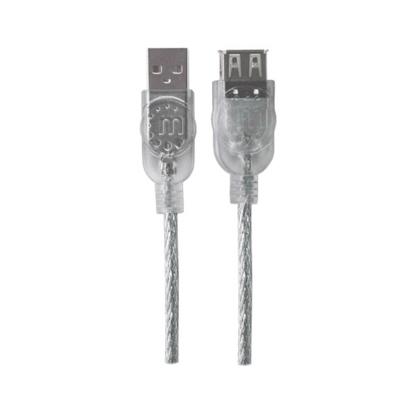 extensor usb 2.0 m/h 3m manhattan 340496 translucido bolsa