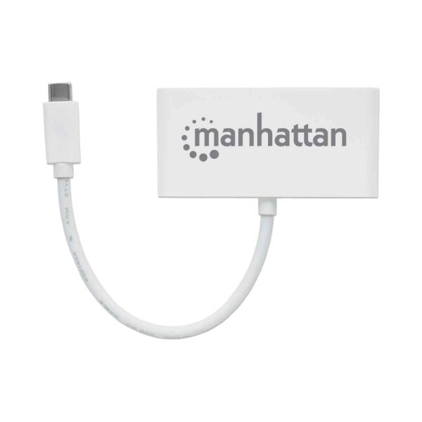 hub usb 3.1 manhattan 163552 3 puertos/5 gbps/blanco blister