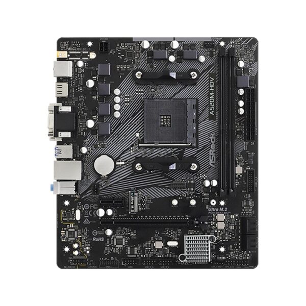placa madre asrock am4 a520m hdv v/s/r/dvi/hdmi/m2/ddr4/usb3.2/matx