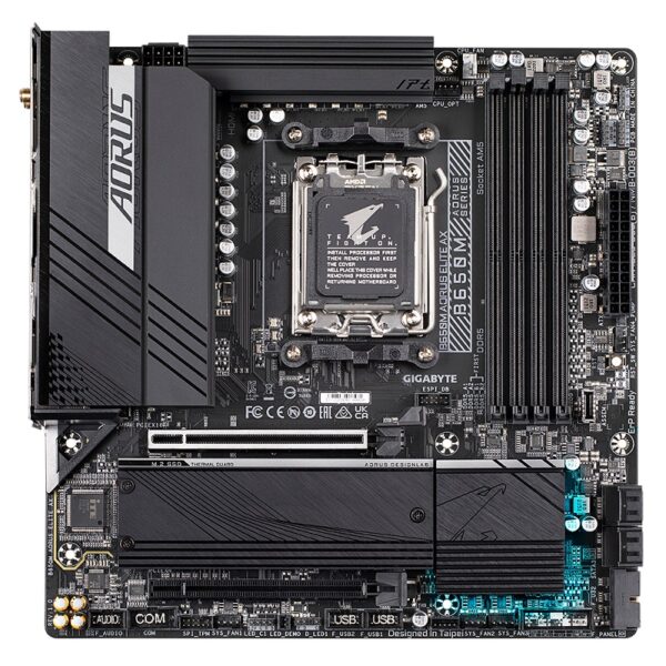 placa madre gigabyte aorus elite ax ddr5 b650m am5 s/r/hdmi/dp/2m2/wifi/usb/m