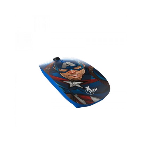 mouse xtech wir xtm m340ca capitan america 1600dpi/4 bot/azul