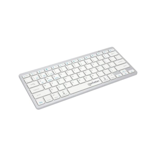 teclado manhattan wir/bt 180566 dual mode ultra slim ing/blanc