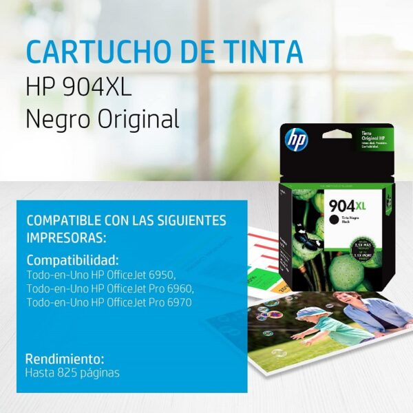 tinta hp 904xl negro t6m16al 21.5ml