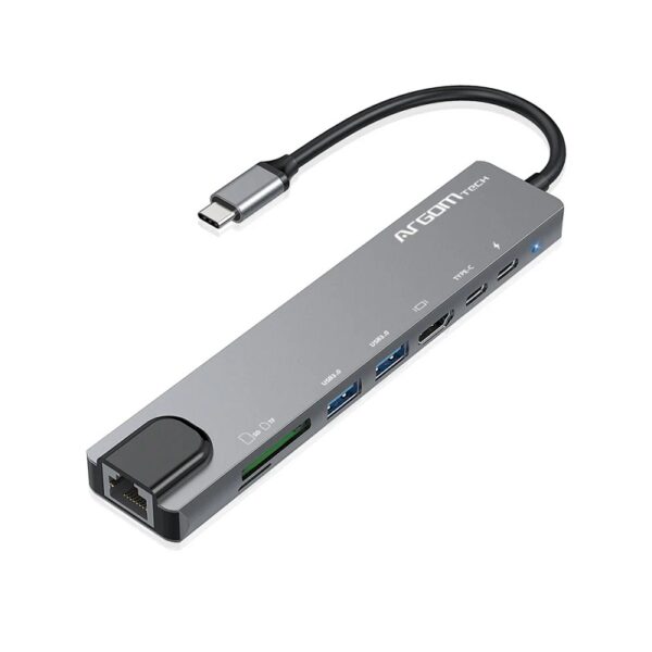 adaptador argomtech arg ub 0093 8 en 1 tipo c 2 puertos