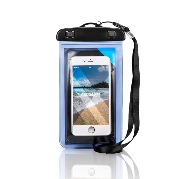 estuche impermeable argomtech para celular arg ac 0451bl 16 x 8 cm