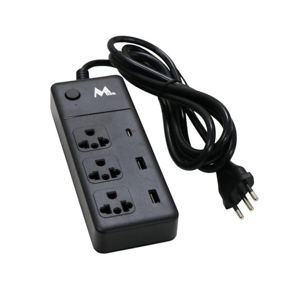 filtro de linea mtek smart 3 enchufes/2 usb/1 type c/bl