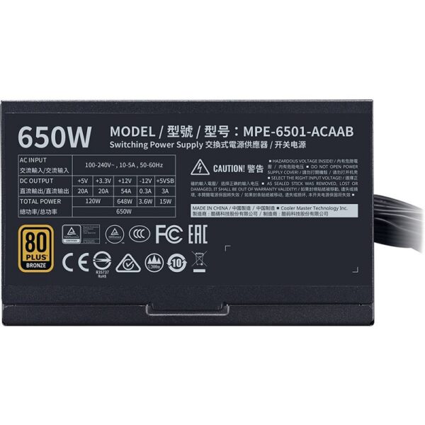 fuente cooler master 650k goldnwe v2