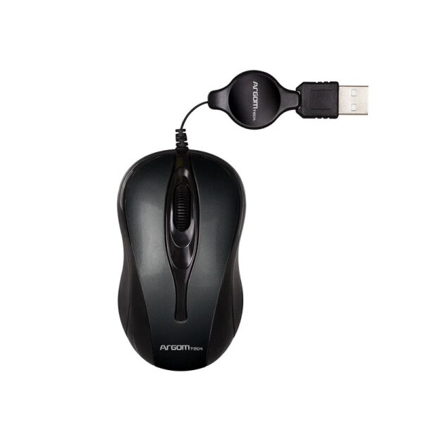 mouse argomtech arg ms 0008bk retractil negro