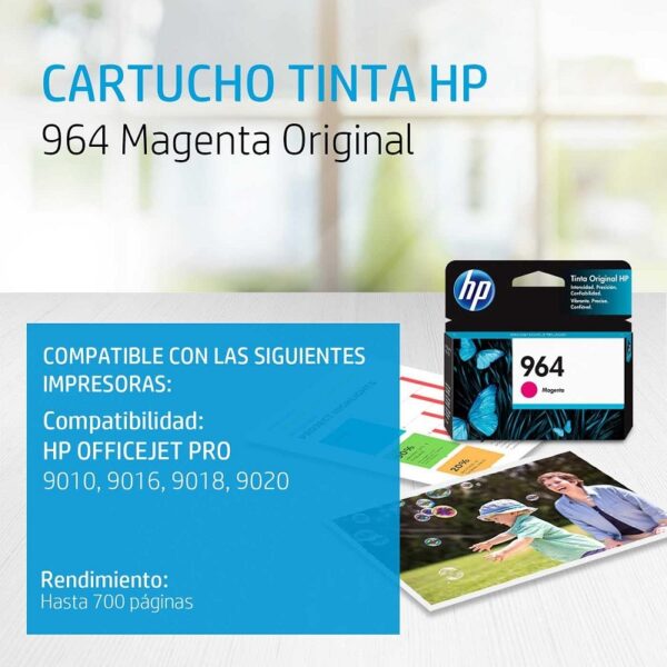 tinta hp 3ja51al 964 magenta (9010 9020)