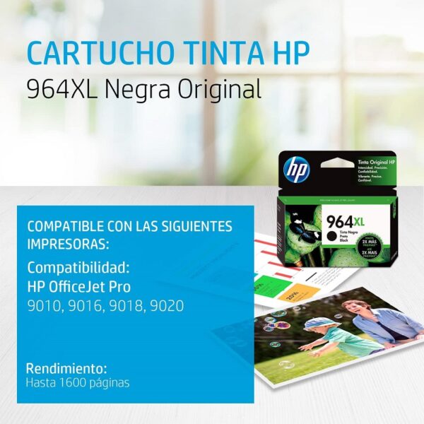 tinta hp 3ja57al 964xl negro (9010 9020)