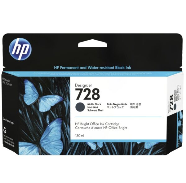 tinta hp 728 3wx25a 130ml negro matte
