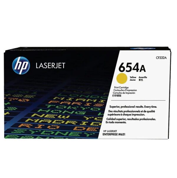 toner hp cf332a (654a) yellow m651dn