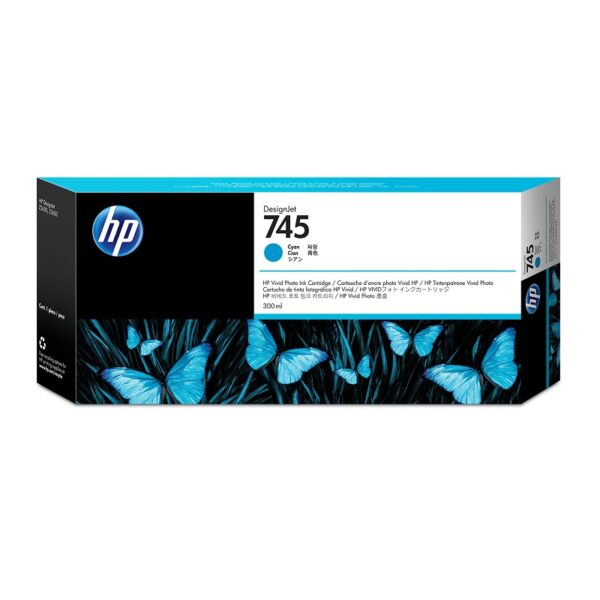 tinta hp 745 f9k03a cyan 300 ml