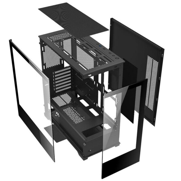 gabinete gamer mtek mcg air01 b vidrio 1 fan argb negro