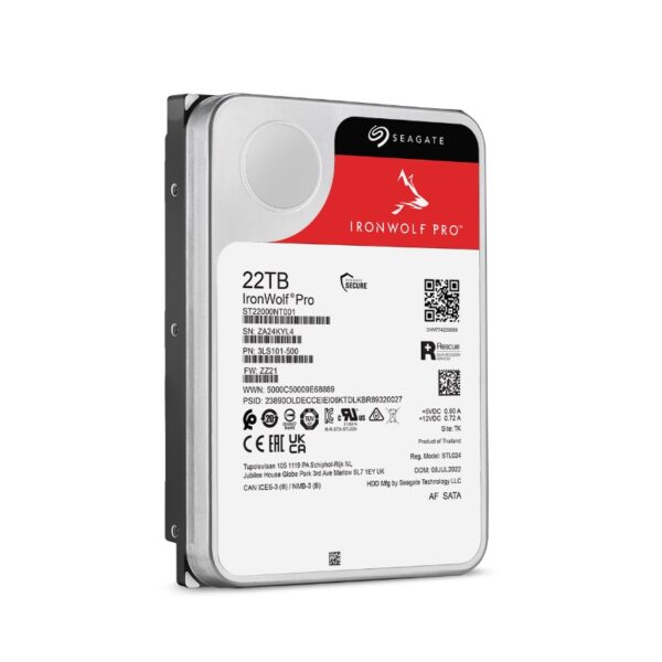 disco duro seagate 22 tb ironwolf pro sata 3 7200 512mb st22000nt001