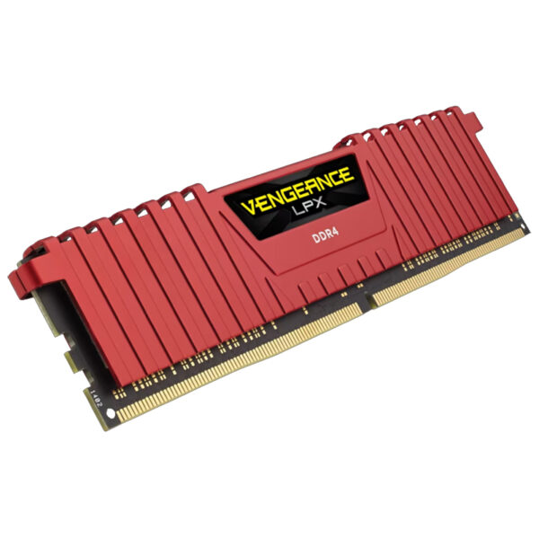 memoria ram corsair ddr4 16gb 2400 mhz vengeance lpx 2x8 rojo