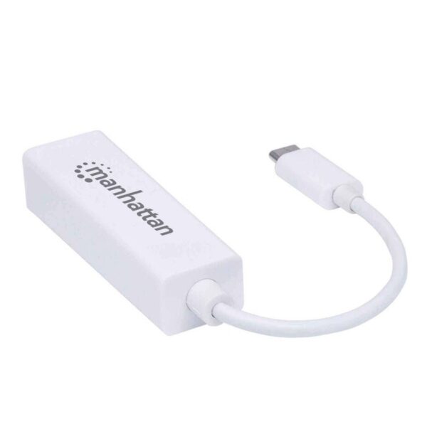 adaptador manhattan usb c 3.2/rj45 gblan 507585 blanco