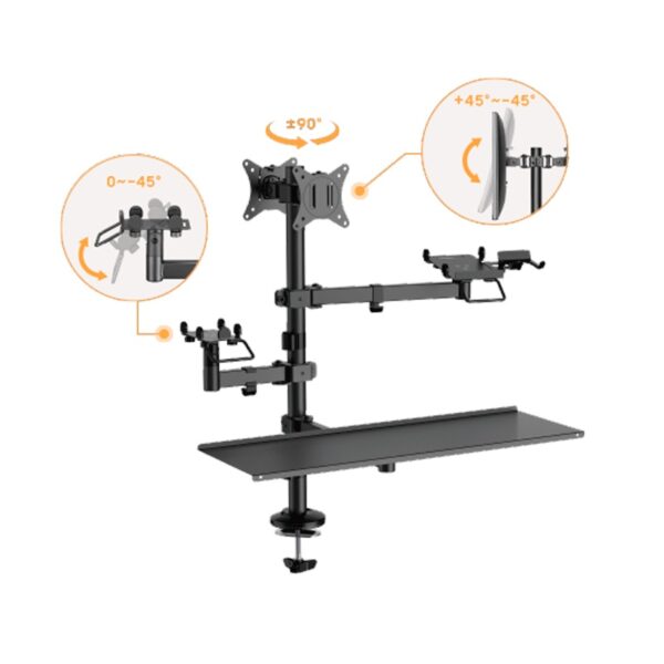 soporte ftx para pos+ impresora+ 2 monitores 17" a 32"+ scanner ftx 02ld