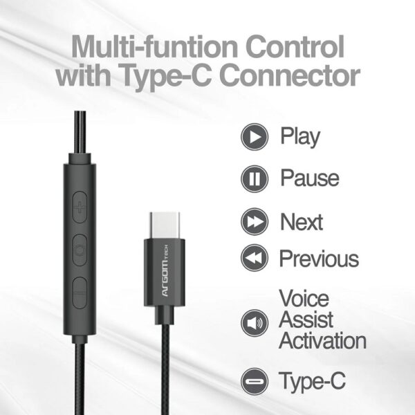 auricular argomtech arg hs 2030br tipo c mic marron/negro