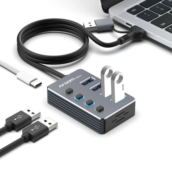hub argomtech arg ub 0190 4 puertos 5gbps tipo c/usba