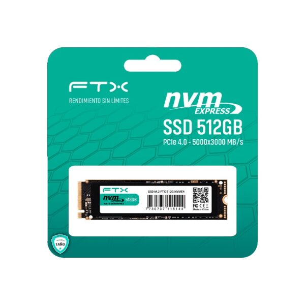 ssd m.2 nvme 512gb ftx 5000/3000 115144 pcie 4.0