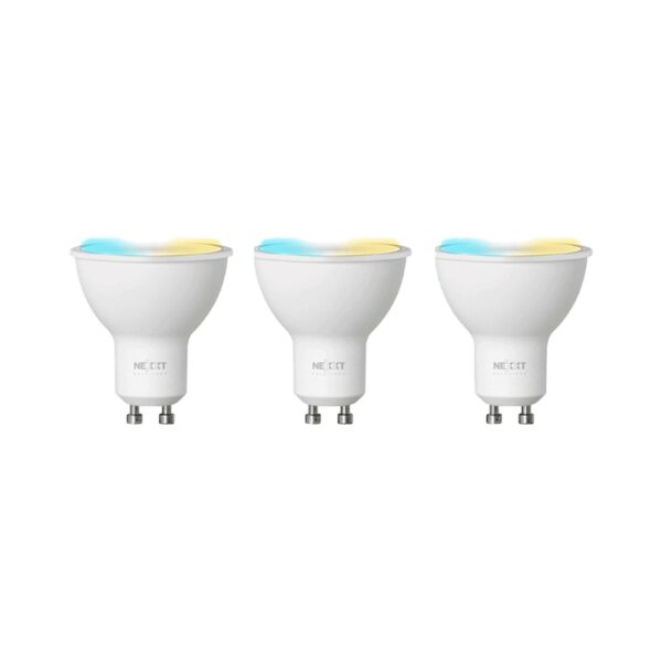 iot nexxt kit 3 foco blanco 220v 4w mr16 gu10 calida/fria nhb w320