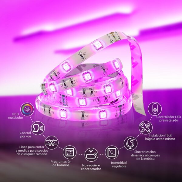 iot nexxt kit base cinta led color 12w/5m/rgb/ nhb s611