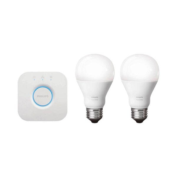 iot philips kit 2 foco blanco + brigde hue 220v 9w a60 e27 (449554)
