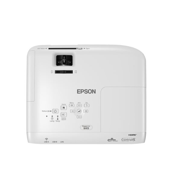 proyector epson w49 3800l wxga powerlite 3lcd 2vga/2hdmi/usb/red/bivolt