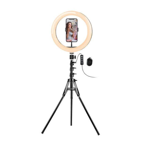 spotlight aro argomtech con trÍpode y soporte para celular arg lp 9320bk bt