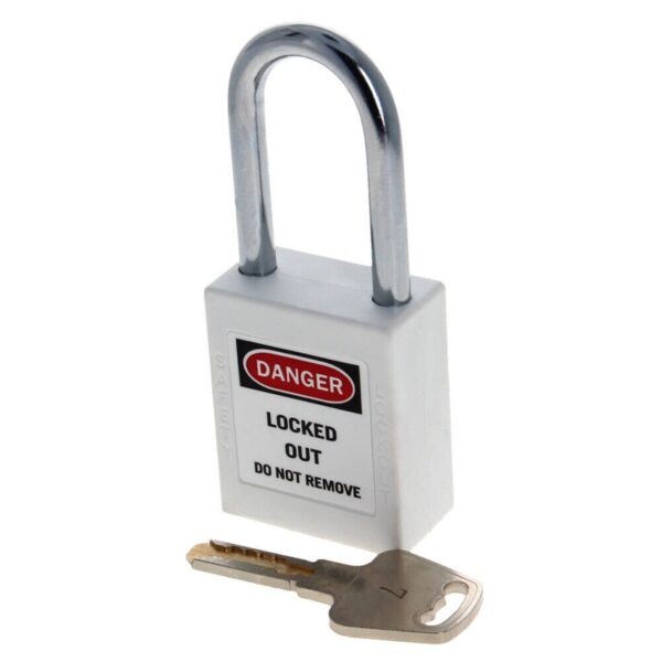 brady candado arco acero cuerpo nylon blanco arco 38mm (143123)