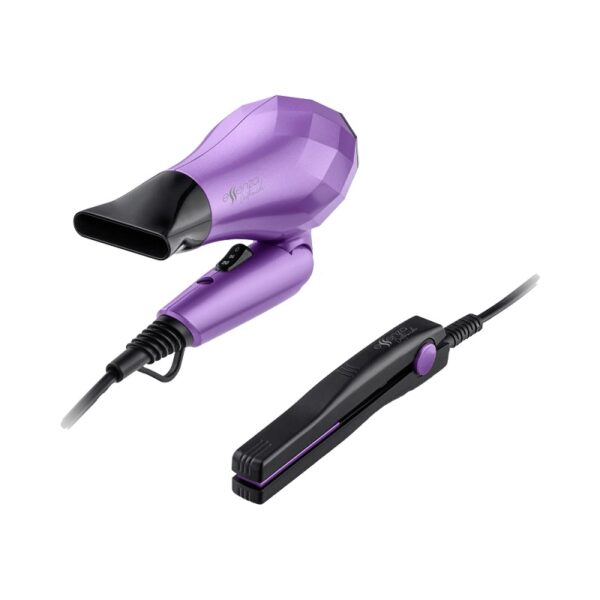 mini secador + mini planchita multi para viaje essenza bivolt eb052