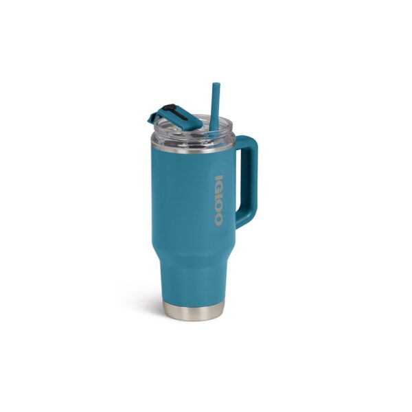vaso tÉrmico igloo 950ml sstl flip 'n' sip travel mug azul moderno 71223 con pajita