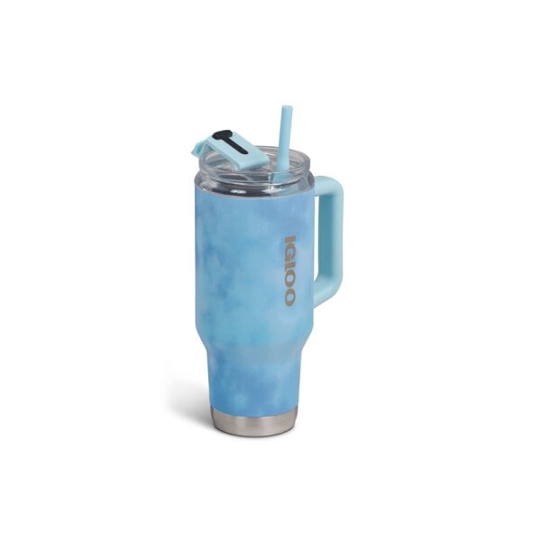 vaso tÉrmico igloo 950ml sstl flip 'n' sip travel mug ice dye azul 71309 con pajita
