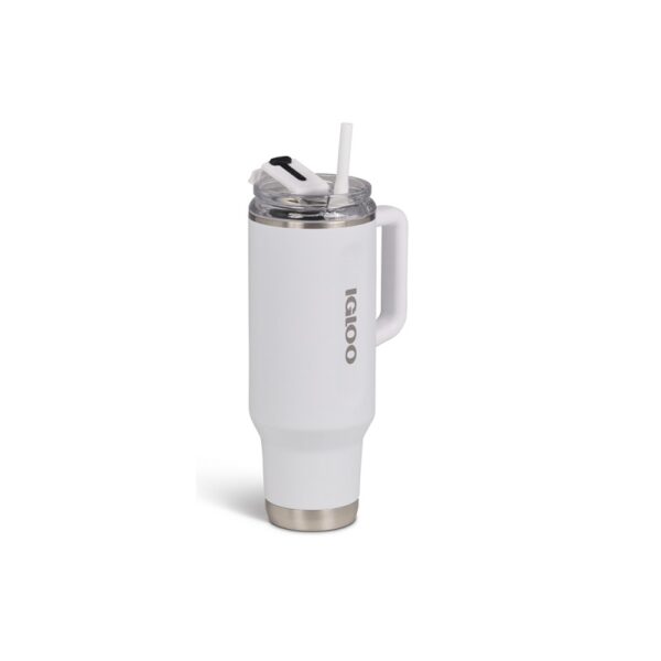 vaso tÉrmico igloo 1.2l sstl flip 'n' sip travel mug blanco 71226 con pajita