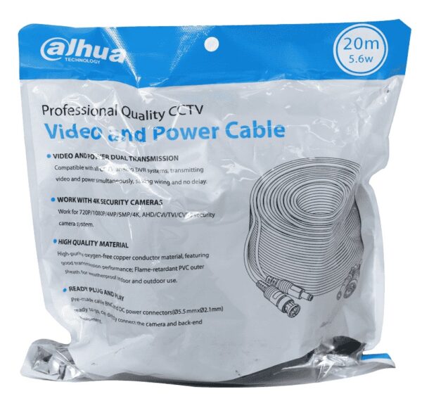 cable power dahua pfm942i 20 cctv video 20m c/conecto