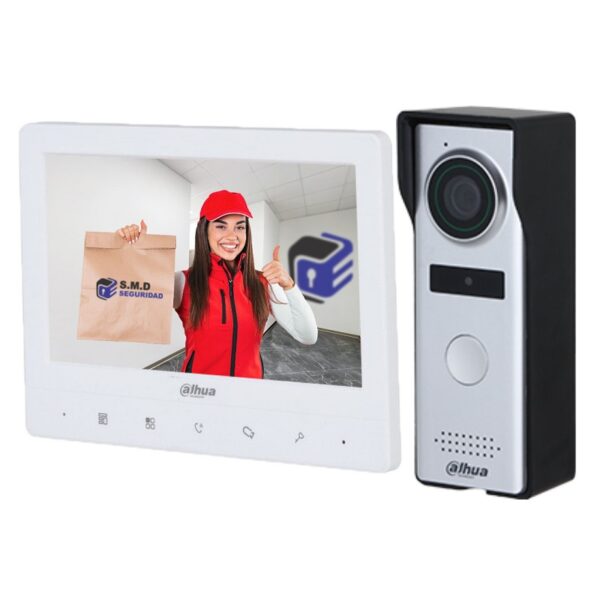 kit videoportero dahua kta04 pantalla 4.3"+interco