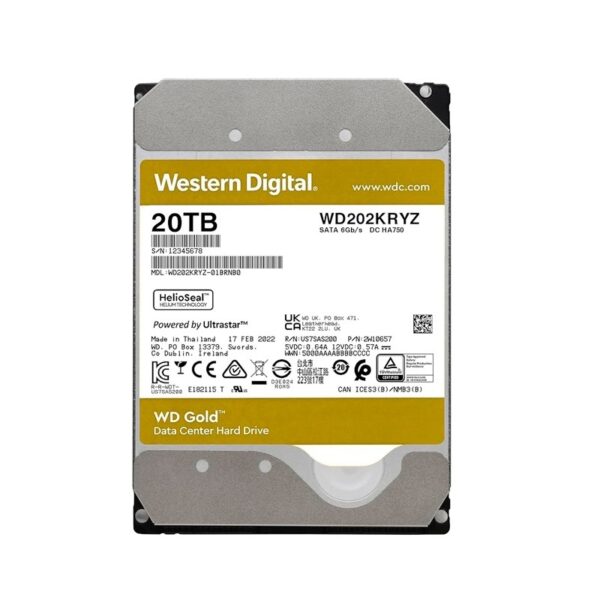 disco duro western digital 20 tb gold enterprise 7200 512mb wd202kryz