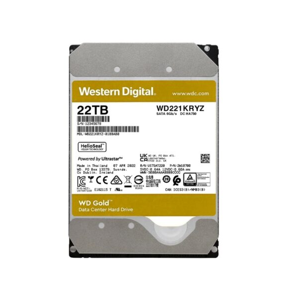disco duro western digital 22 tb gold enterprise 7200 512mb wd221kryz
