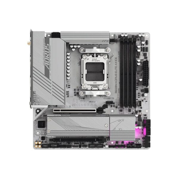 placa madre aorus am5 b650m a elite ax ice ddr5 s/r/hdmi/dp/2m2/wifi/matx