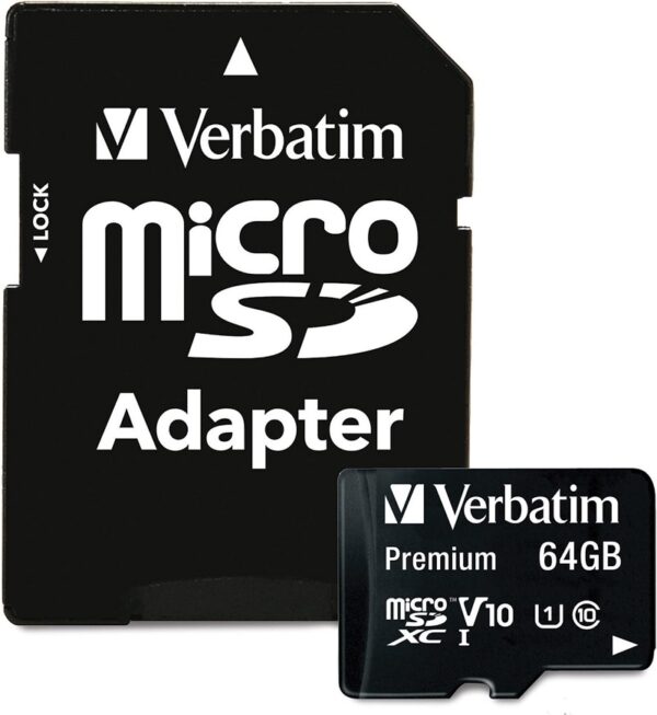 memoria verbatim micro sdhc 64gb con adaptador